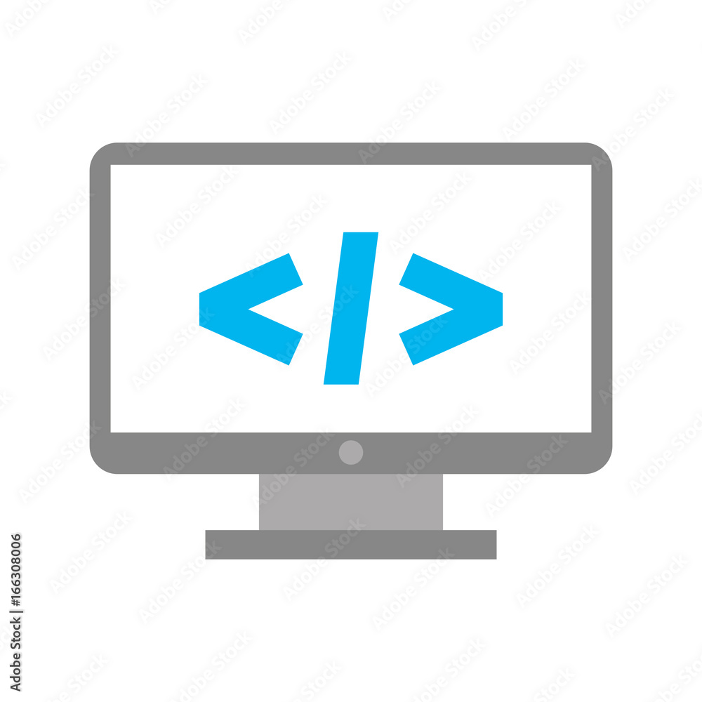 computer desktop with progamming language vector illustration design computer desktop with progamming language vector illustration design