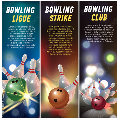 Bowling club banner set