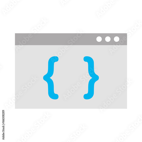 template computer with brackets vector illustration design