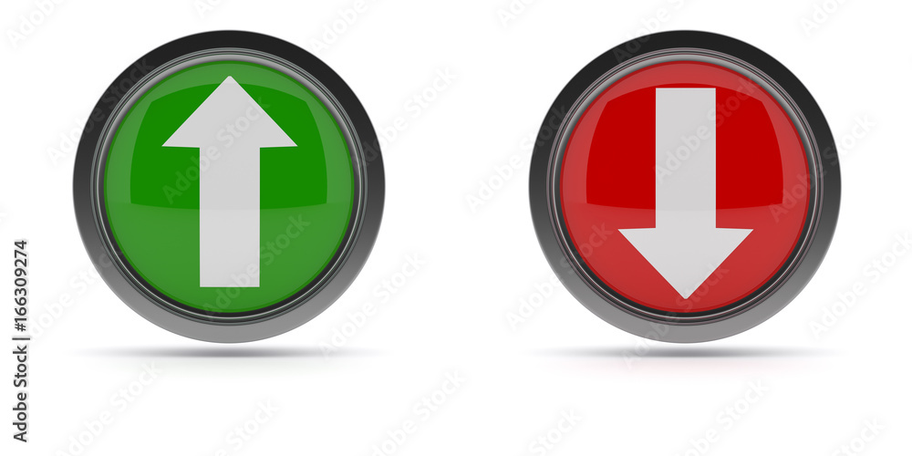 Steel buttons with up and down arrow Steel buttons with up and down arrow