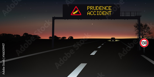 autoroute - signalisation routière - panneau - accident - sécurité routière