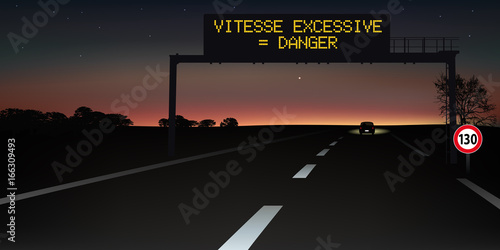 autoroute - signalisation routière - panneau - vitesse - sécurité routière