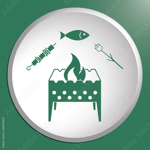 Grilled fish, zephyr and  kebab icon