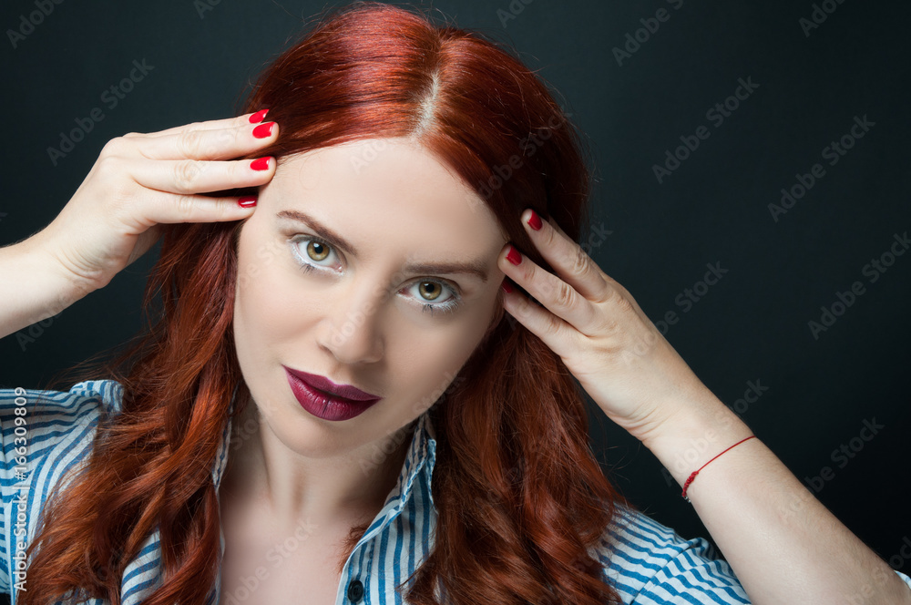 Fototapeta premium Portrait of beautiful girl with perfect skin