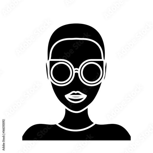 woman with glasses icon © djvstock