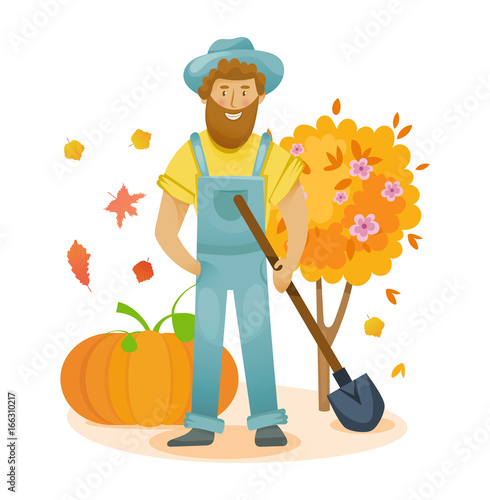 Garden elements. Organic farm. Agriculture and farming. Autumn agribusiness, farmland