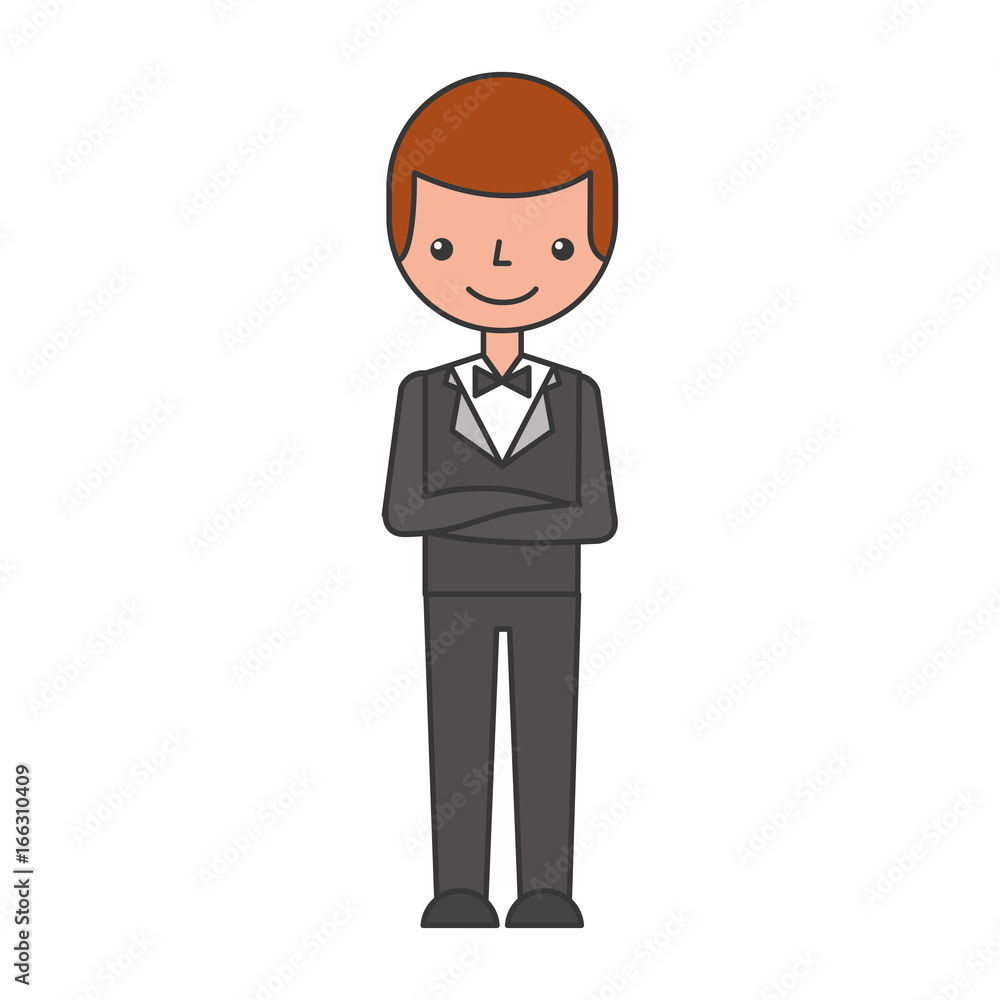 elegant man with bowntie vector illustration design elegant man with bowntie vector illustration design