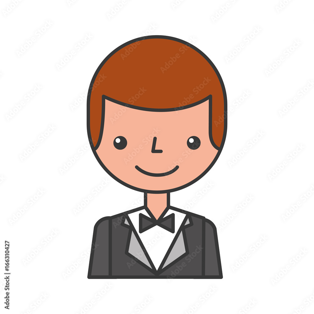 elegant man with bowntie vector illustration design