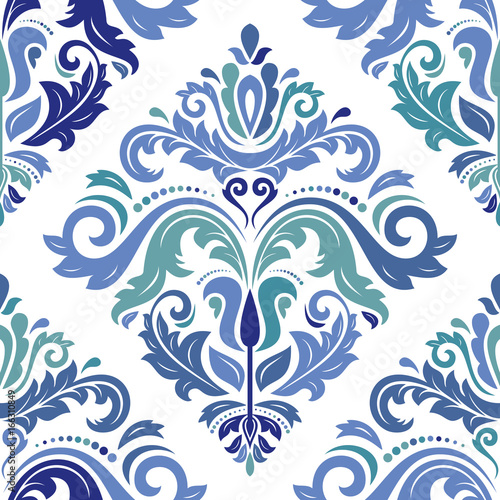 Oriental classic colored pattern. Seamless abstract background with repeating elements. Orient background