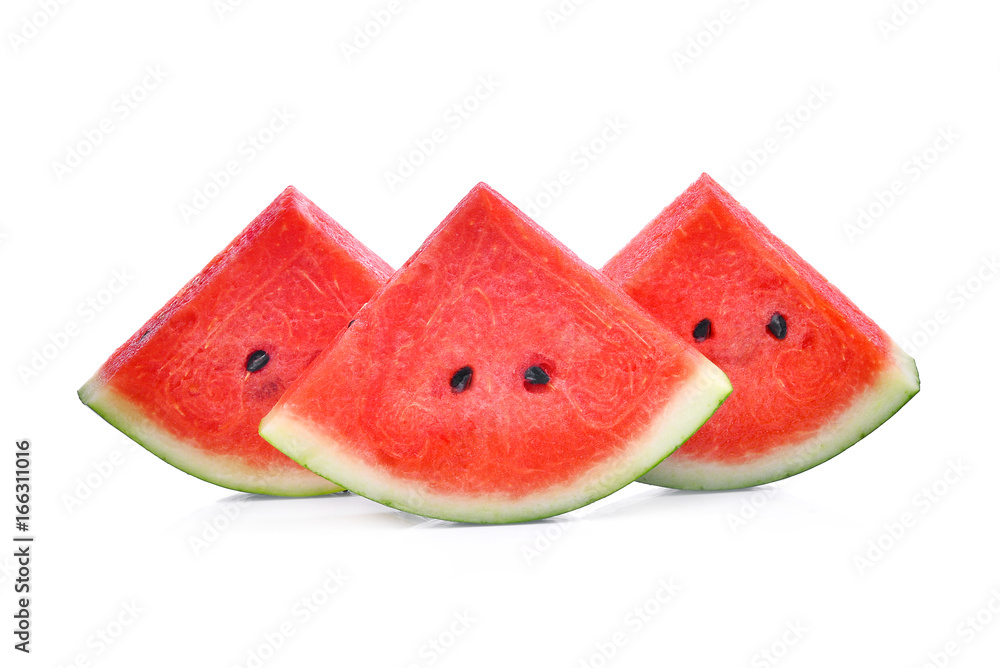 sliced fresh watermelon isolated on white background sliced fresh watermelon isolated on white background