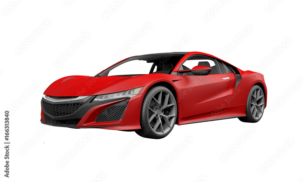 Red Sport Car isolated