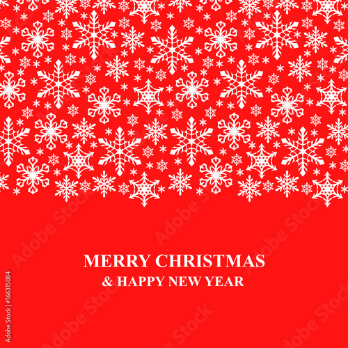 Tablou pe pânză Christmas congratulatory card with snowflakes ornament