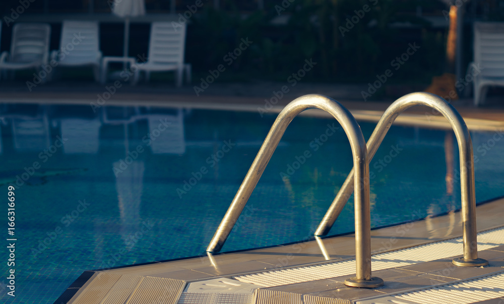 Pool inox chrome handrails
