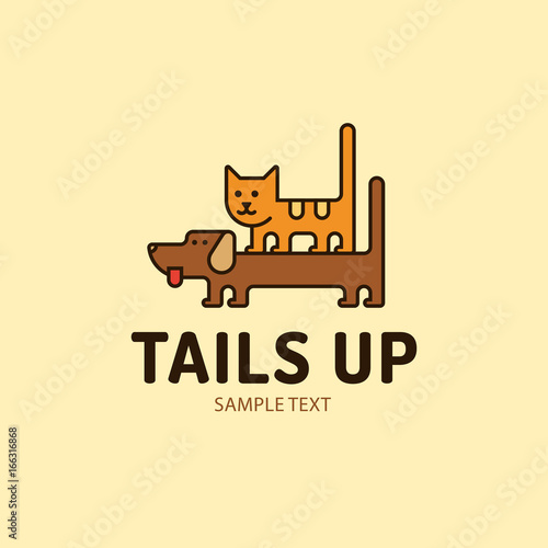 Vector Tails Up Pet Care Logo Template