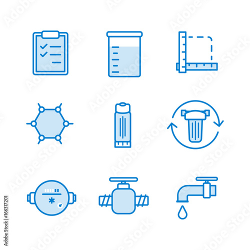 Water Filter Icon Set
