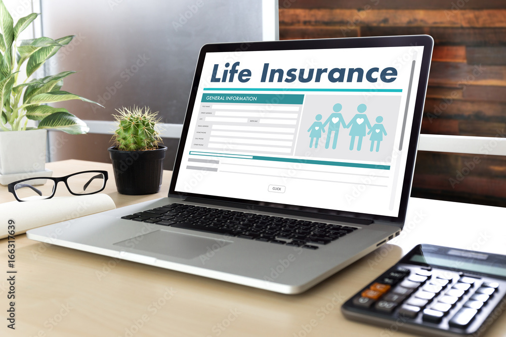 Fototapeta premium Life Insurance Medical Concept Health Protection Home House Car Life