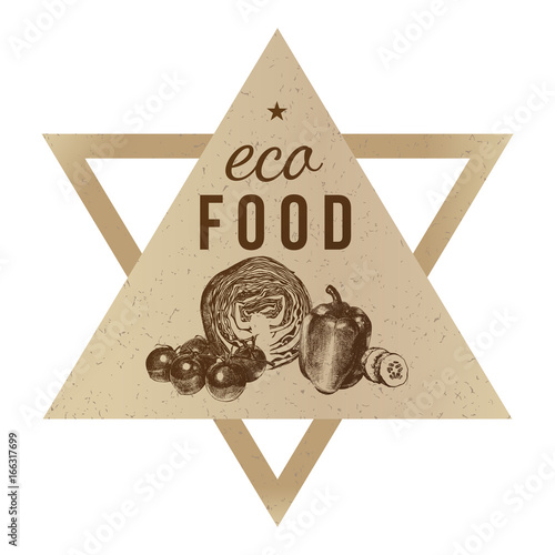 Vector hand drawn eco food background