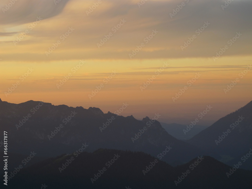 Fototapeta premium zachód słońca w watzmann