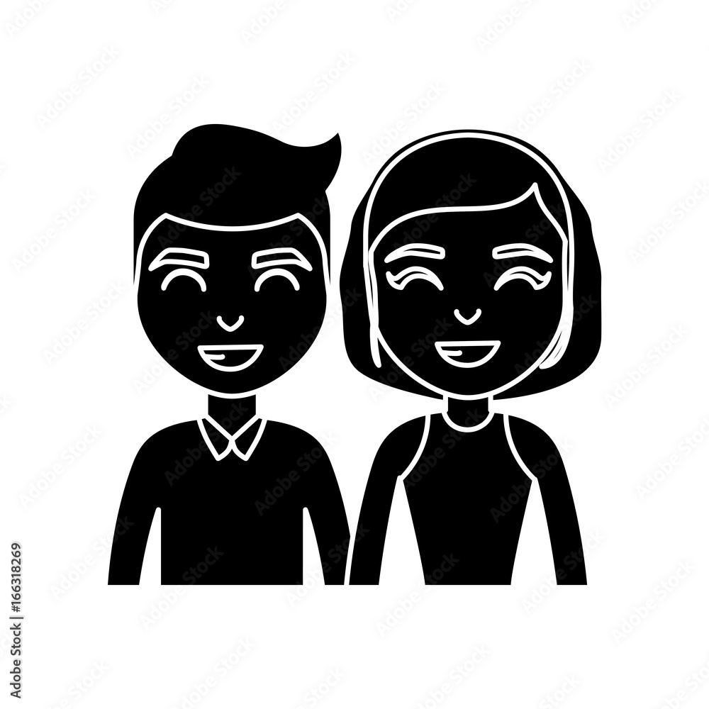 cartoon happy couple icon cartoon happy couple icon
