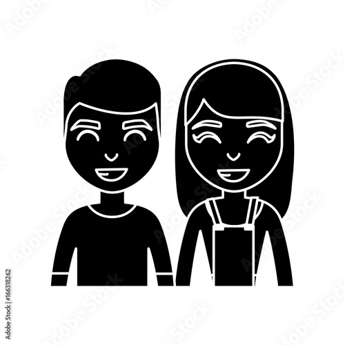 cartoon happy couple icon