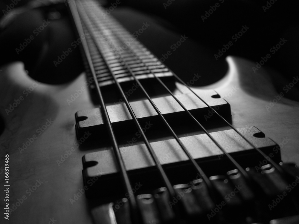 Naklejka premium Bas guitar, close up
