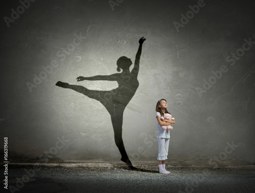 Print op canvas I will become ballerina . Mixed media