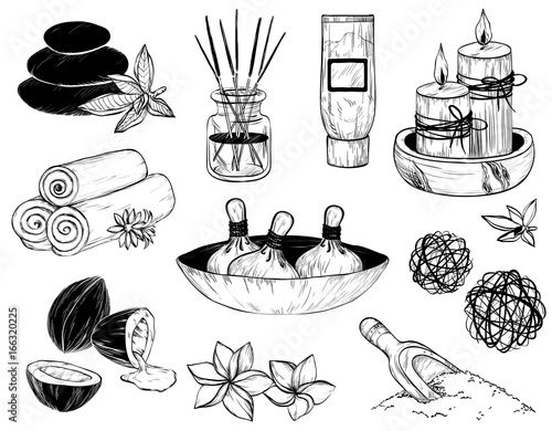 Vector set of spa icons. Sketch