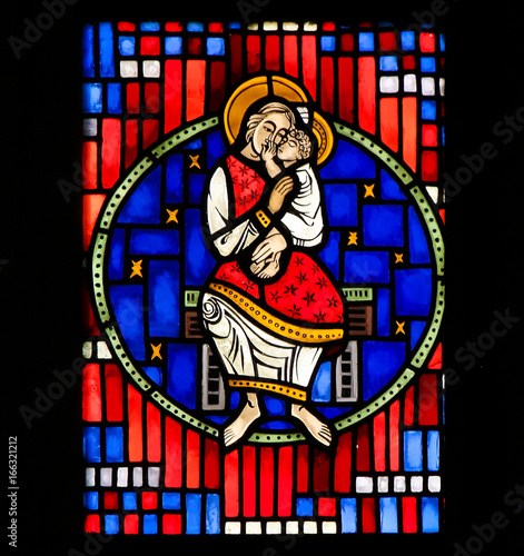 Stained Glass in Worms - Madonna and Child