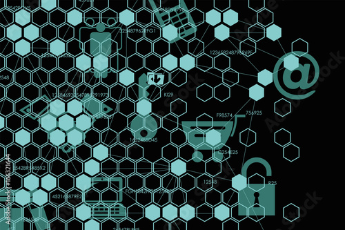 Business block chain illustration.