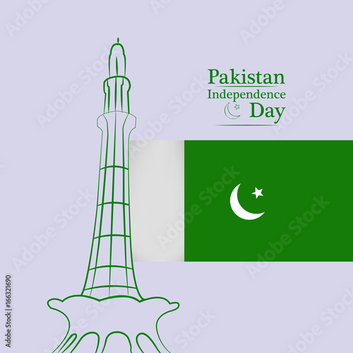 illustration of elements of Pakistan Independence Day Background