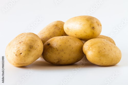 Potatos on a white background