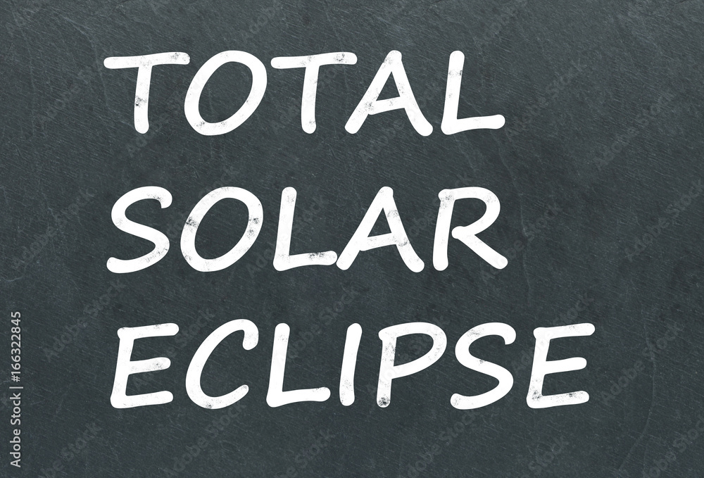 Obraz premium Total Solar Eclipse on a blackboard 