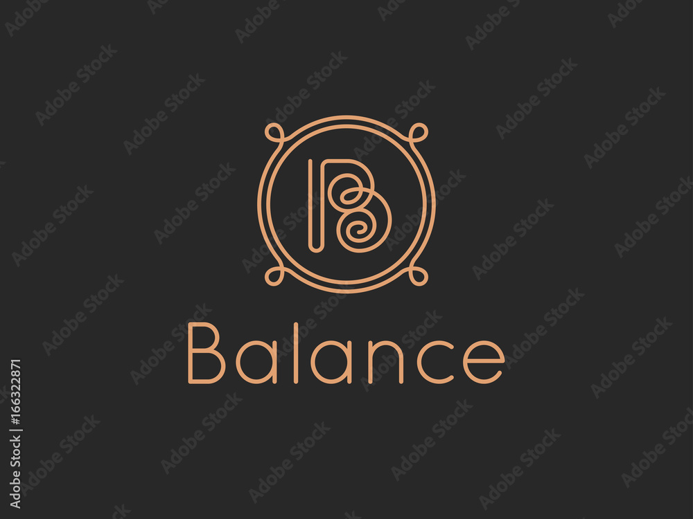 Letter B Balance Alphabet Logo Letter B Balance Alphabet Logo