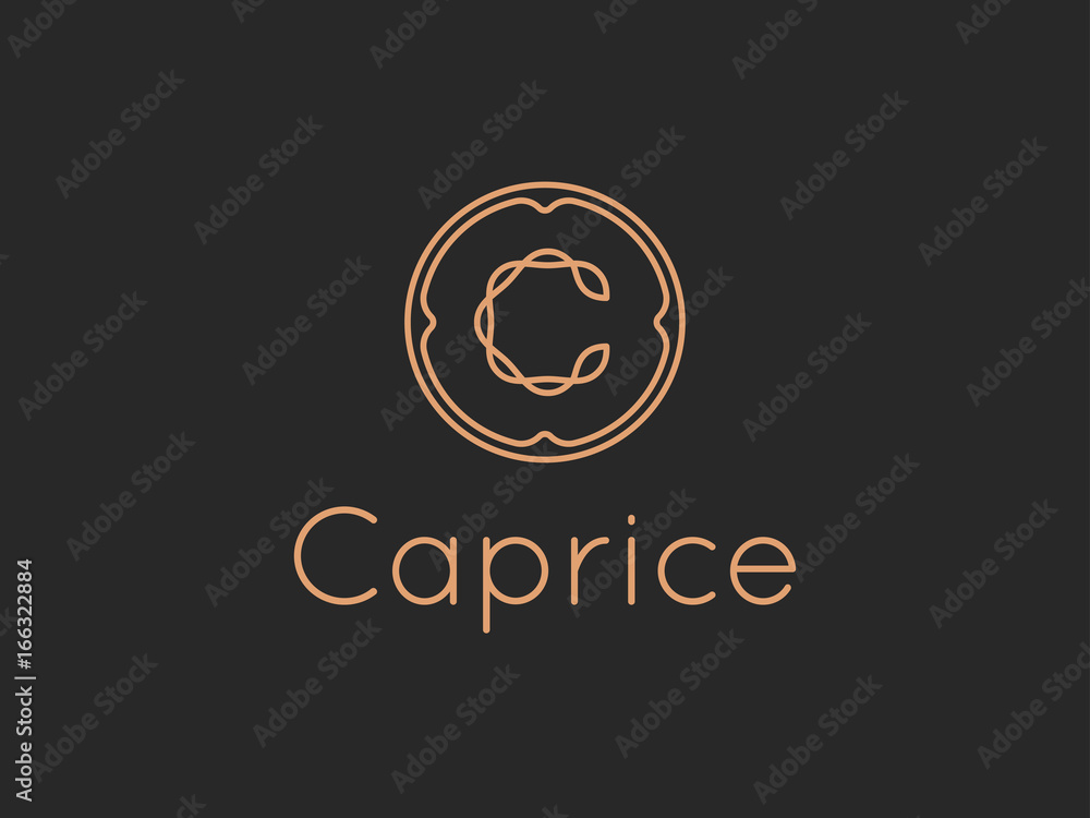 Letter C Caprice Alphabet Logo Stock Vector | Adobe Stock