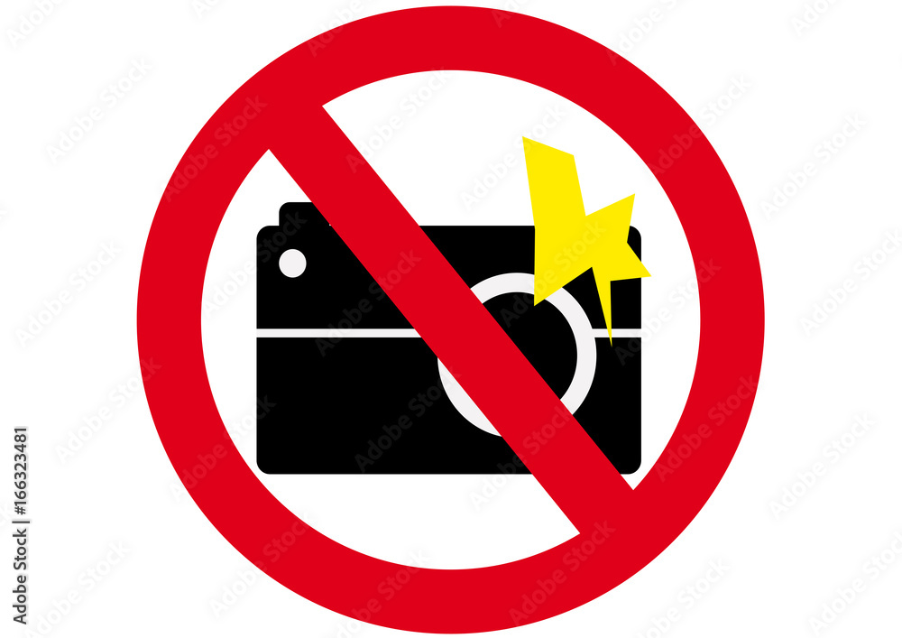 Schild Fotografieren mit Blitz verboten Stock Vector | Adobe Stock
