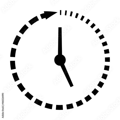 Passage of time icon, clock missing time, vector concept fast lifestyle