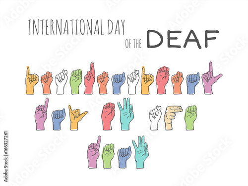 International day of the deaf on a white background