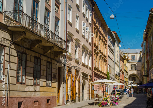 Lviv touristic. Historic street