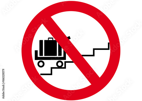 Schild Gepäckwagen auf Treppe verboten