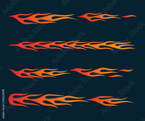 fire flames in tribal style for tattoo  vehicle and t-shirt decoration design. Vehicle Graphics  Stripe  Vinyl Ready Vector Art