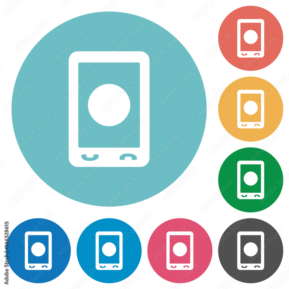 Mobile media record flat round icons Mobile media record flat round icons