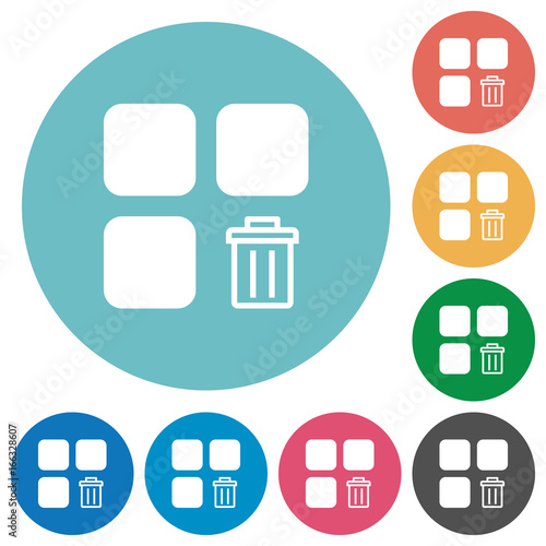 Delete component flat round icons
