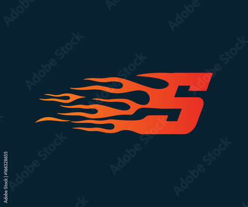 Letter S flame Logo. speed logo design concept template