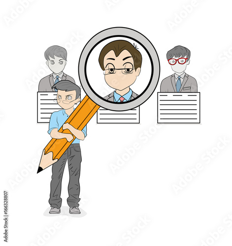 People are looking for a resume about a job. vector illustration.