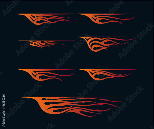 tribal vehicle graphic, flame vehicle graphic wrap design