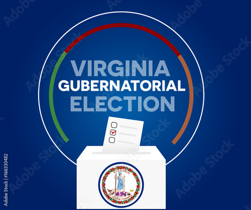 Virginia gubernatorial election, and democracy political process selecting governor or parliament member with election and referendum freedom to vote vector illustration