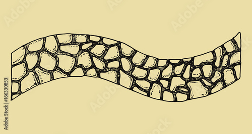 Stone path. Hand drawing vector