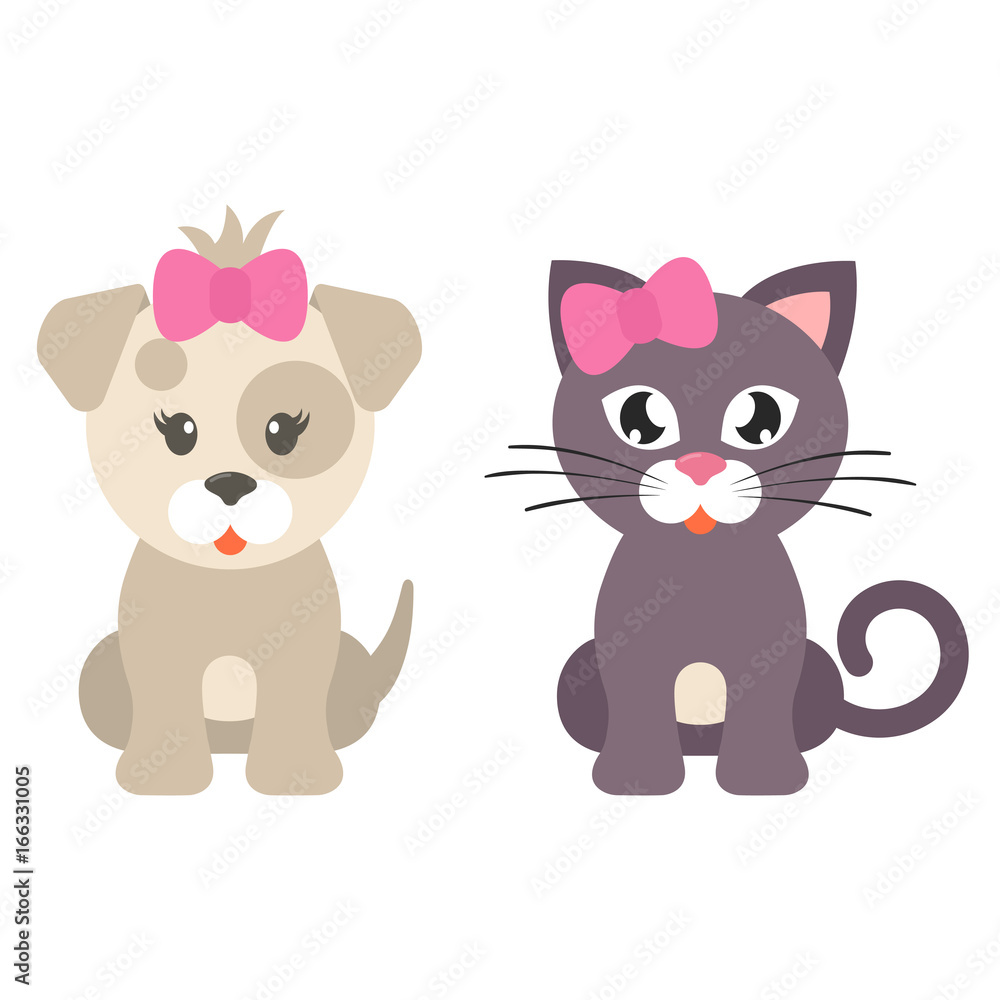 cartoon dog girl and cat cartoon dog girl and cat