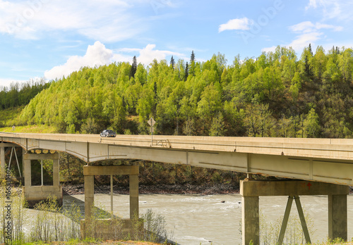 Bridge over River in Alaska photo