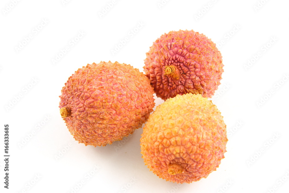 lychee fruits isolated on a white background lychee fruits isolated on a white background